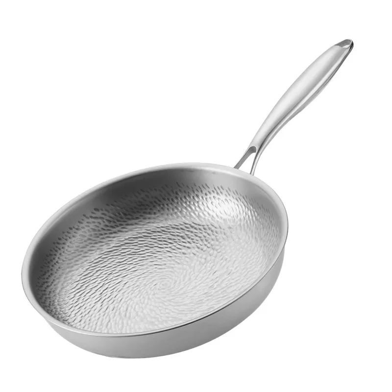 Three-layer pure titanium hammer type professional frying pan with stainless steel bottom, suitable for kitchen induction cooker
Three-layer pure titanium hammer type professional frying pan with stainless steel bottom, suitable for kitchen induction cooker
