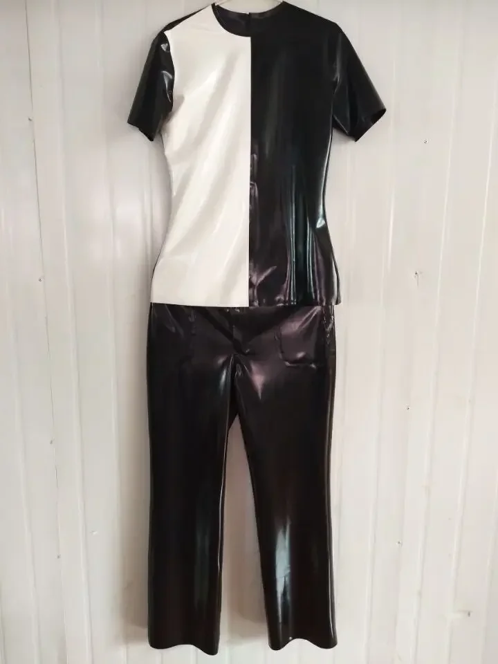 НОВЫЙ латексный резиновый унисекс черно-белый сексуальный топ с короткими рукавами и брюками, униформа, размер S-XXL
НОВЫЙ латексный резиновый унисекс черно-белый сексуальный топ с короткими рукавами и брюками, униформа, размер S-XXL