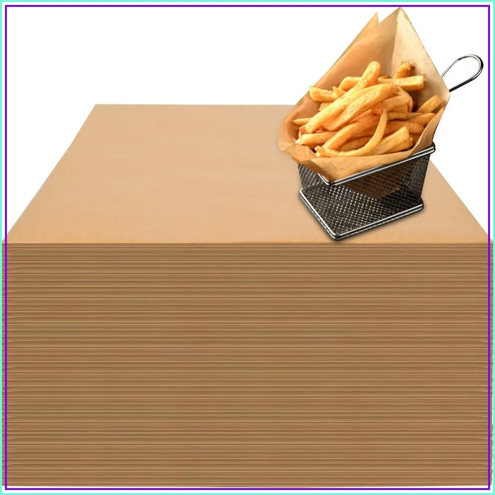 100 Pre-Cut 12x12" Natural Kraft Parchment Sheets, Greaseproof Deli Squares for Sandwiches, BBQ, Picnic
100 Pre-Cut 12x12" Natural Kraft Parchment Sheets, Greaseproof Deli Squares for Sandwiches, BBQ, Picnic