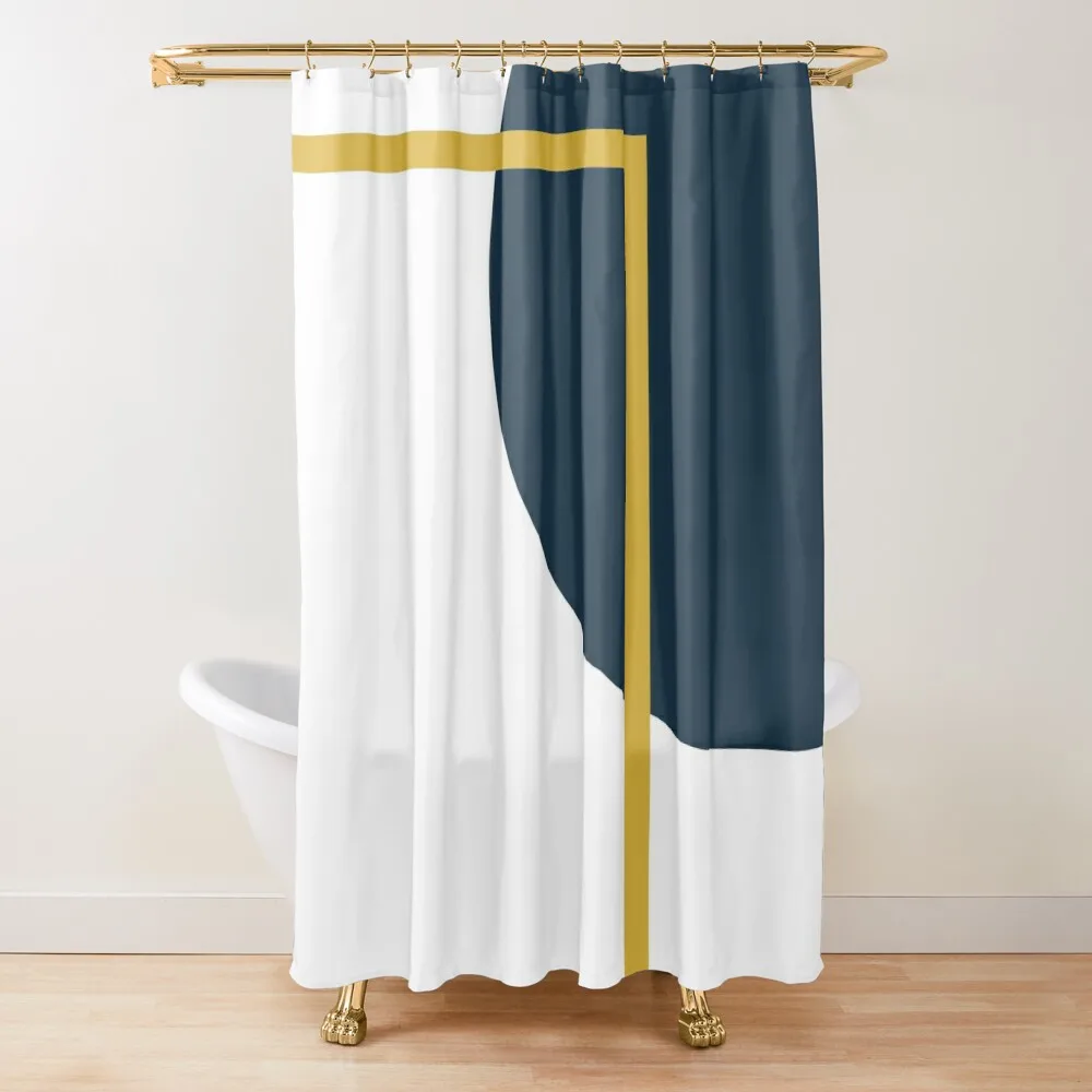 Abstract Geometric Minimalist Navy Blue, Light Mustard Yellow, and White Shower Curtain Waterproof Shower Window Curtain
Abstract Geometric Minimalist Navy Blue, Light Mustard Yellow, and White Shower Curtain Waterproof Shower Window Curtain