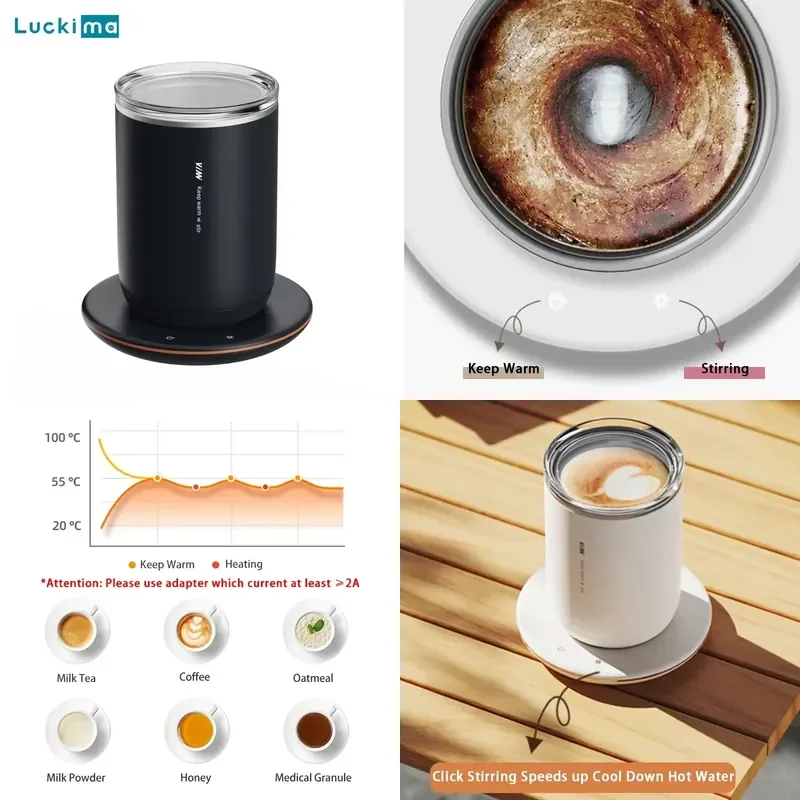 2 in 1 Coffee Cup Warmer Automatic Magnetic Stirring Mug for Home Office USB Electric Mixing Cup Beverage Warmer Heating
2 in 1 Coffee Cup Warmer Automatic Magnetic Stirring Mug for Home Office USB Electric Mixing Cup Beverage Warmer Heating