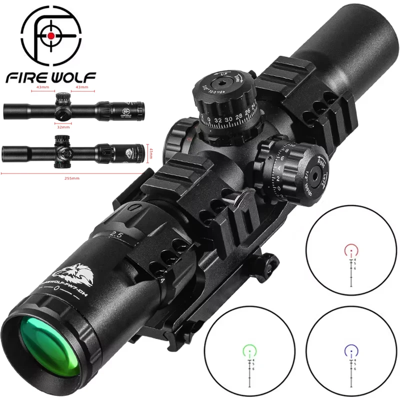 FIRE WOLF 1.5-4X30 Scope Hunting Tactical Optical Rifle with Red Green Illuminated Cross Turret lock Scope Range Airsoft Mirror
FIRE WOLF 1.5-4X30 Scope Hunting Tactical Optical Rifle with Red Green Illuminated Cross Turret lock Scope Range Airsoft Mirror