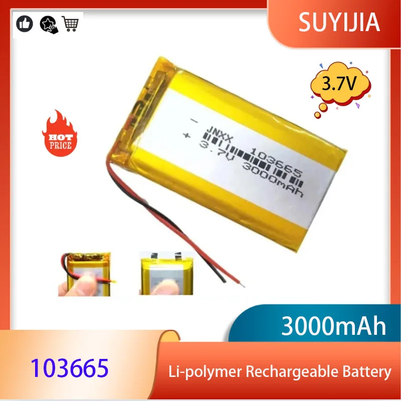 Original 3.7V 103665 Lithium Polymer Battery Suitable for Beauty Instruments, Small Household Appliances, LED Driving Recorders
Original 3.7V 103665 Lithium Polymer Battery Suitable for Beauty Instruments, Small Household Appliances, LED Driving Recorders