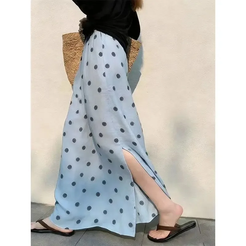 Women's Polka Dot Slit Maxi Skirt High Waist Casual Beach Vaion Summer Skirt
Women's Polka Dot Slit Maxi Skirt High Waist Casual Beach Vaion Summer Skirt