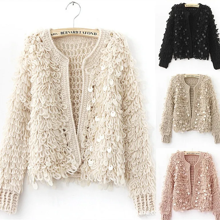 Autumn Winter Korean Women Tassel Mohair Cardigans Sweater Coat Female Long Sleeve Sequins Cardigans Jacket Tricot Femme Tops
Autumn Winter Korean Women Tassel Mohair Cardigans Sweater Coat Female Long Sleeve Sequins Cardigans Jacket Tricot Femme Tops
