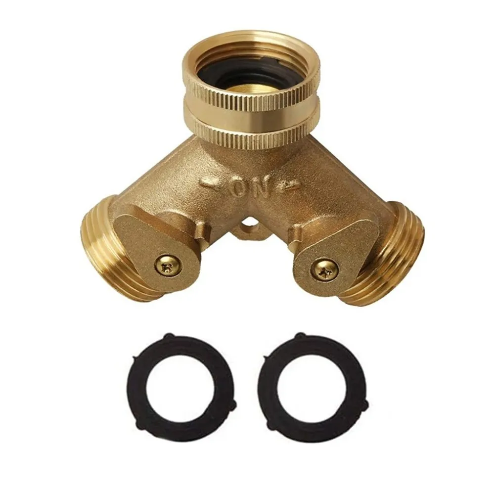 

Brand New Hose Connector Adapter Garden Heavy-duty Hose Splitter Parts Plastic Rubber Gasket Tap With 2 Valves