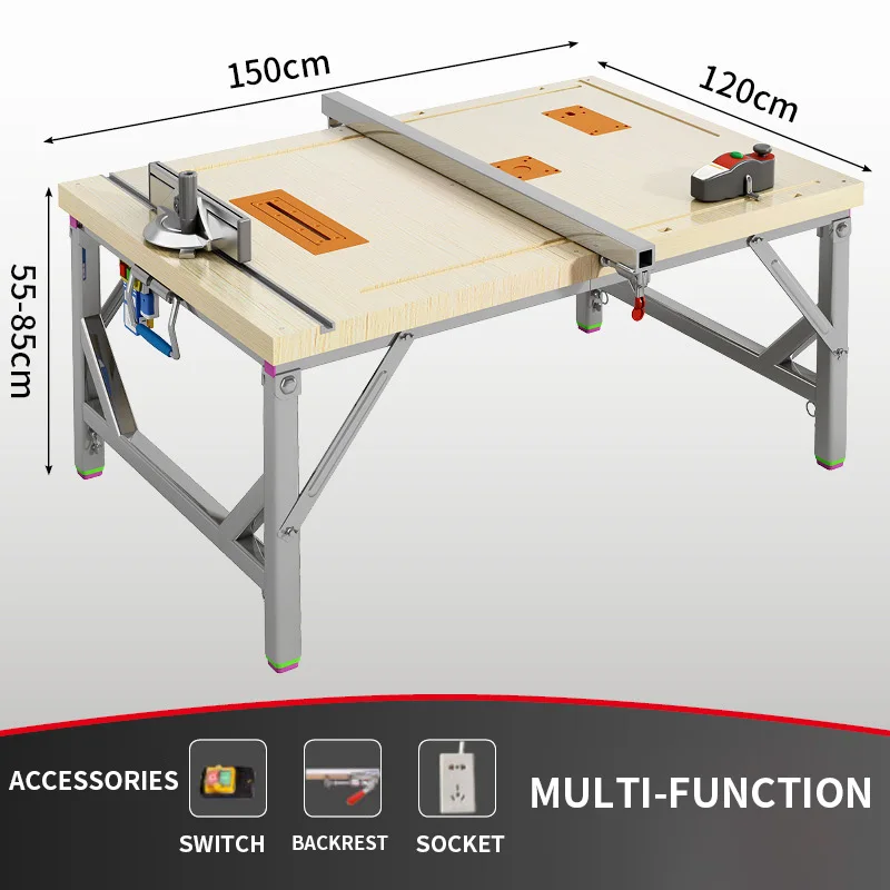 Woodworking workbench Multifunctional sliding table flip saw Portable table saw Small lifting table Folding saw table frame
Woodworking workbench Multifunctional sliding table flip saw Portable table saw Small lifting table Folding saw table frame
