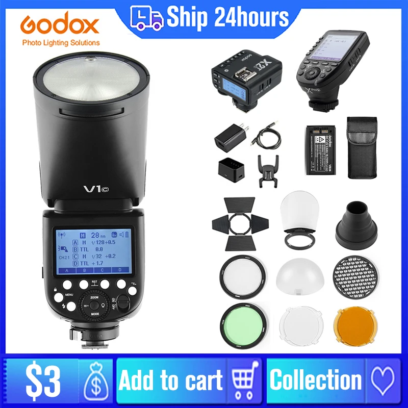 Godox V1 Flash V1S/V1N/V1C TTL Li-ion Round Head Camera Speedlight Studio Flash For Sony Nikon Canon Fujifilm Olympus Pentax
Godox V1 Flash V1S/V1N/V1C TTL Li-ion Round Head Camera Speedlight Studio Flash For Sony Nikon Canon Fujifilm Olympus Pentax