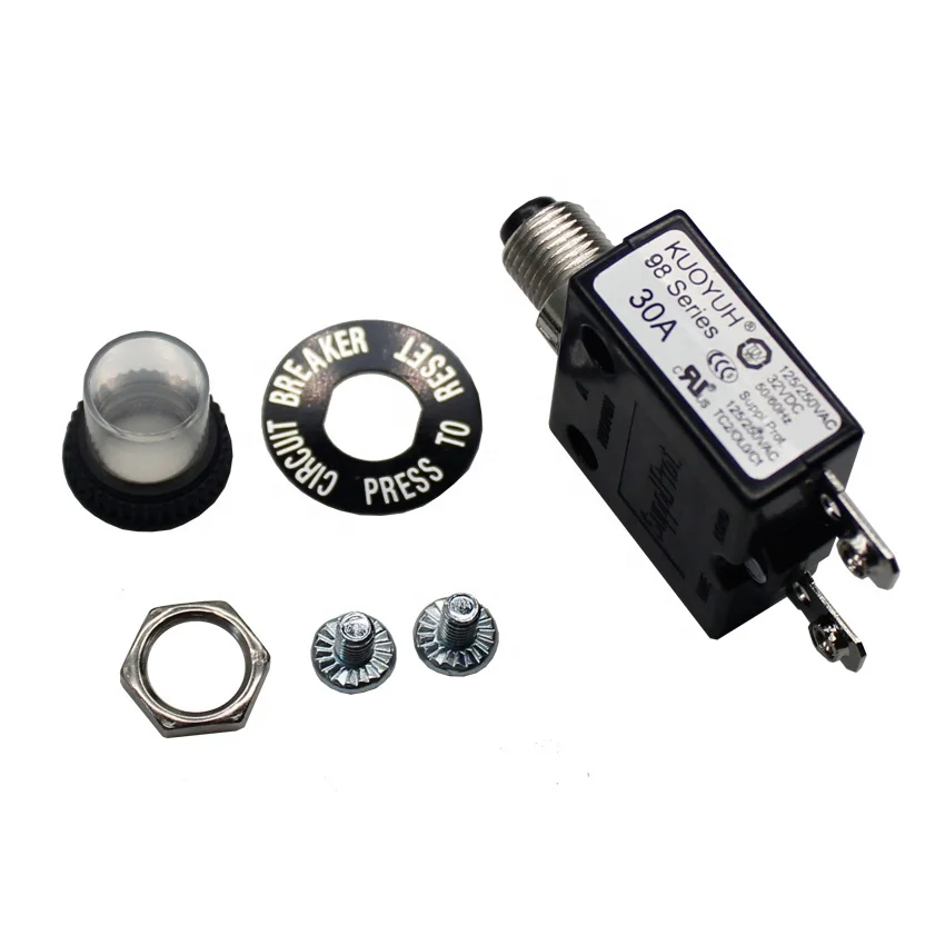 Kuoyuh 98 series 30A manual reset pump motor energy saving equipment thermal protector circuit breakers
Kuoyuh 98 series 30A manual reset pump motor energy saving equipment thermal protector circuit breakers