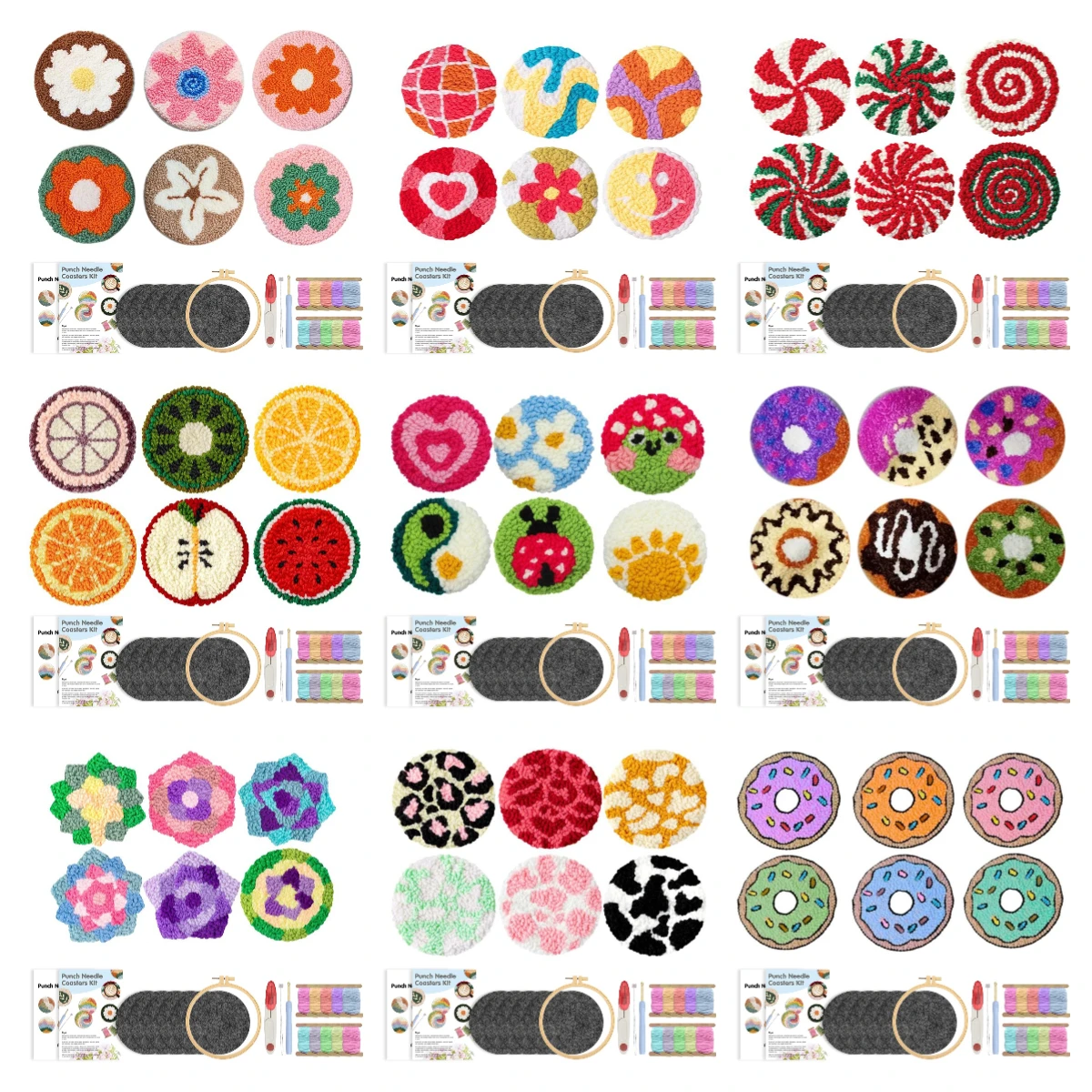 Flower 6 pcs Punch Needle Coasters Kit for Beginners Insulating Placemats Anti-scald Non-slip Pans Mat Creative Table Mat Craft
Flower 6 pcs Punch Needle Coasters Kit for Beginners Insulating Placemats Anti-scald Non-slip Pans Mat Creative Table Mat Craft