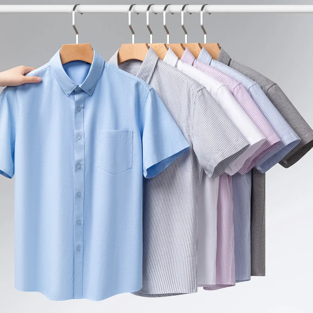 Plus S-5XL Men Formal Shirt Short Sleeve Office Summer Solid Color Button Business Social Office Blue White Shirts Man Clothing
Plus S-5XL Men Formal Shirt Short Sleeve Office Summer Solid Color Button Business Social Office Blue White Shirts Man Clothing