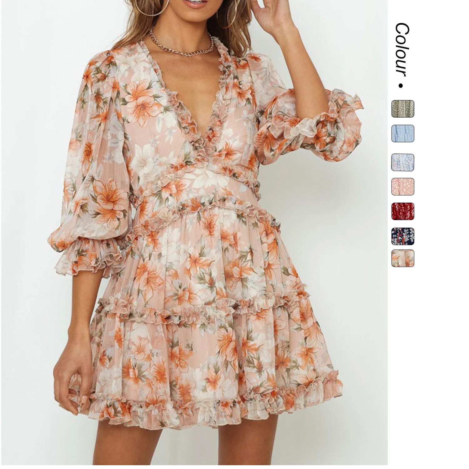 2026 Spring And Autumn New V-neck Waist-cinching Puff Sleeve Long-sleeve Chiffon Dress 0612 Beach Bandage Luxury
2026 Spring And Autumn New V-neck Waist-cinching Puff Sleeve Long-sleeve Chiffon Dress 0612 Beach Bandage Luxury
