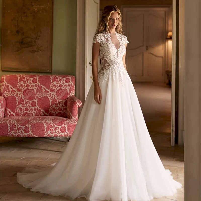 Bohemian Wedding Dress Organza With Embroidery Lace A-Line Ball Gown Sleeveless V-Neck Customized Bride Backless Robe De Marie
Bohemian Wedding Dress Organza With Embroidery Lace A-Line Ball Gown Sleeveless V-Neck Customized Bride Backless Robe De Marie