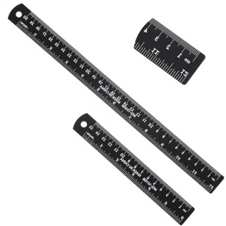 Stainless Steel Ruler Set for School Office Engineering Drafting: 12 and 6 Inch Metal Rulers in Silver with Dual-Scale Centimet
Stainless Steel Ruler Set for School Office Engineering Drafting: 12 and 6 Inch Metal Rulers in Silver with Dual-Scale Centimet