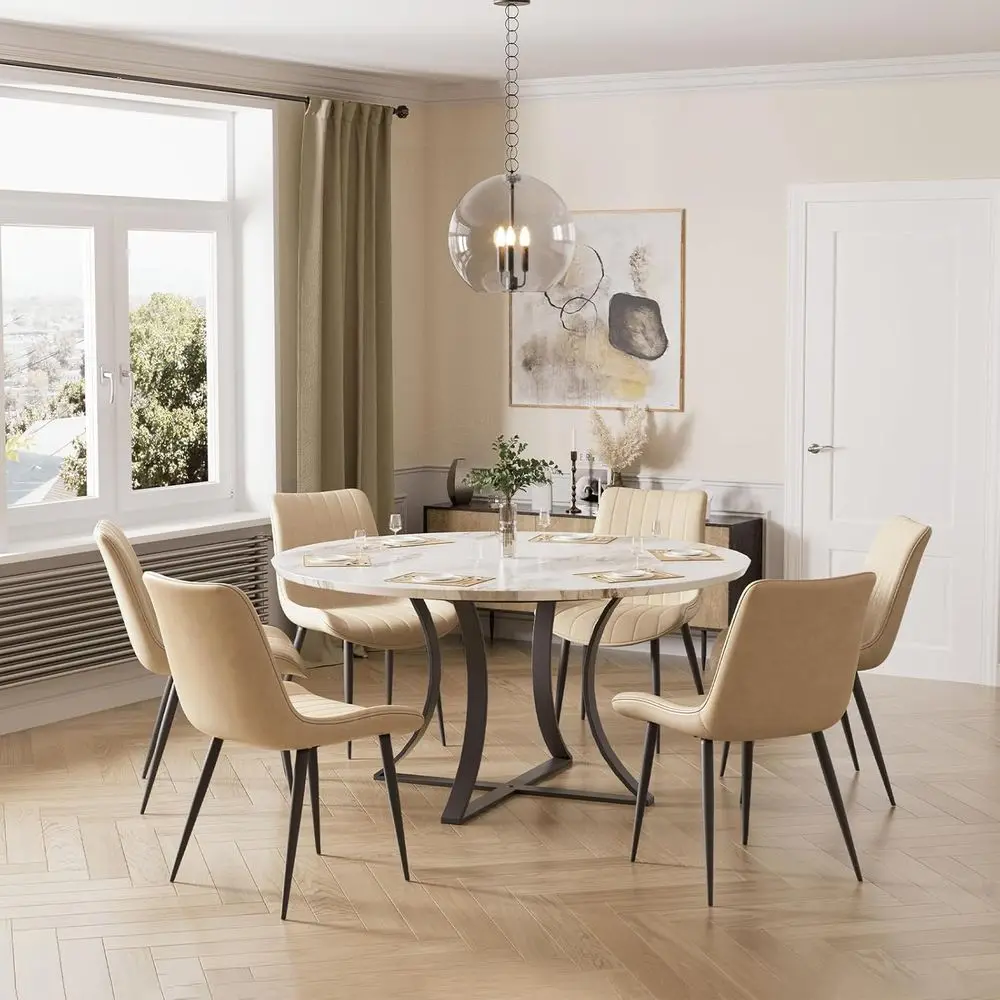 6-Piece Upholstered Dining Chair Set with Cushions, Khaki, Suitable for Kitchen, Dining, Living Room, and Restaurant Use
6-Piece Upholstered Dining Chair Set with Cushions, Khaki, Suitable for Kitchen, Dining, Living Room, and Restaurant Use