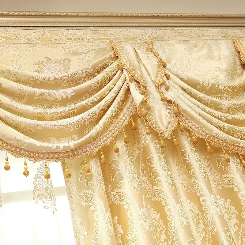 Custom Size European Embroider Gold Luxury Curtains For Living Room Bedroom Dining Window Drape Tulle Valance Half-blackout
Custom Size European Embroider Gold Luxury Curtains For Living Room Bedroom Dining Window Drape Tulle Valance Half-blackout