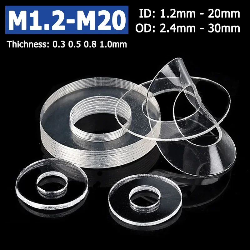 20-500pcs ID 1.2-20mm Hard PVC Washer Transparent Thin Plastic Clear Shock-proof Gasket Insulation Ring Spacer OD 2.5-30mm
20-500pcs ID 1.2-20mm Hard PVC Washer Transparent Thin Plastic Clear Shock-proof Gasket Insulation Ring Spacer OD 2.5-30mm