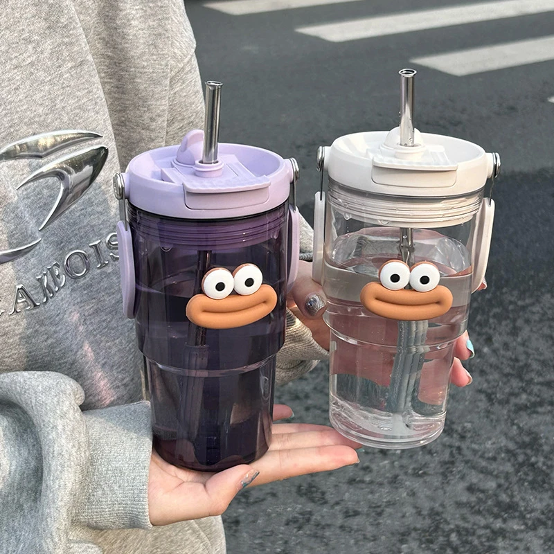 600/900ml Sport Water Bottle with Straw Handle Cute Plastic Large Cup Drinking Ice Coffee Tea Juice Gym Travel Portable Cups
600/900ml Sport Water Bottle with Straw Handle Cute Plastic Large Cup Drinking Ice Coffee Tea Juice Gym Travel Portable Cups