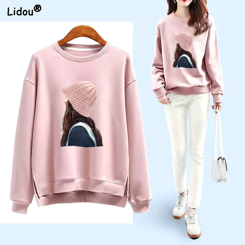 Printing Loose Straight T-Shirts Round Neck Solid Creative Street Casual Bottoming Women's Clothing Autumn Winter Thin Sports
Printing Loose Straight T-Shirts Round Neck Solid Creative Street Casual Bottoming Women's Clothing Autumn Winter Thin Sports
