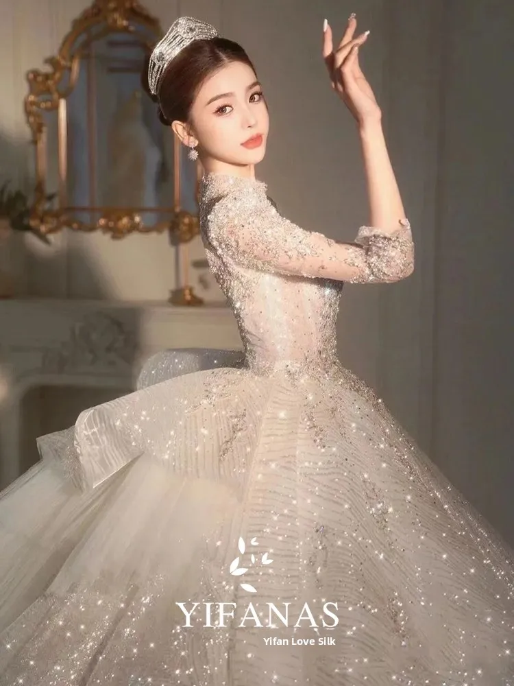 Heavy Work Wedding Dr Long Sve High Quali Drag Tail for ort Women Princ Sle Sequin Embroidery Floor Length Gown
Heavy Work Wedding Dr Long Sve High Quali Drag Tail for ort Women Princ Sle Sequin Embroidery Floor Length Gown