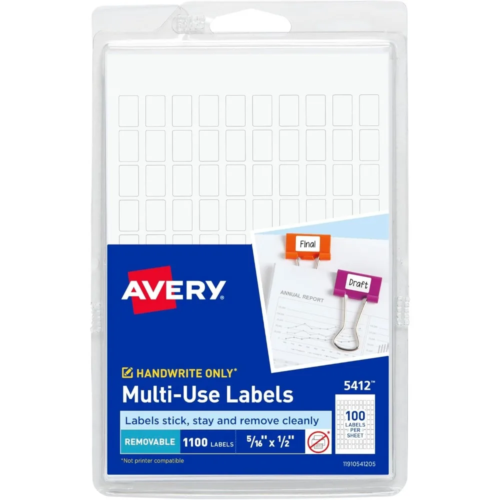 Removable Mini White Blank Labels 5 16 x 1 2 Inch 1100 Total
Removable Mini White Blank Labels 5 16 x 1 2 Inch 1100 Total