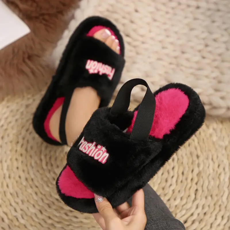 Модные ярко-розовые меховые тапочки разных цветов, теплые короткие плюшевые домашние шлепанцы с ремешком на спине, мягкие нескользящие тапочки для спальни с толстой подошвой
Модные ярко-розовые меховые тапочки разных цветов, теплые короткие плюшевые домашние шлепанцы с ремешком на спине, мягкие нескользящие тапочки для спальни с толстой подошвой