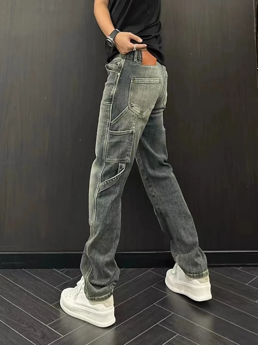 Bla Workwear Jeans Men's Slim Straight High Street Carpenter Pants Multi-ket Versatile Slimming Spring Autumn Long Trousers
Bla Workwear Jeans Men's Slim Straight High Street Carpenter Pants Multi-ket Versatile Slimming Spring Autumn Long Trousers