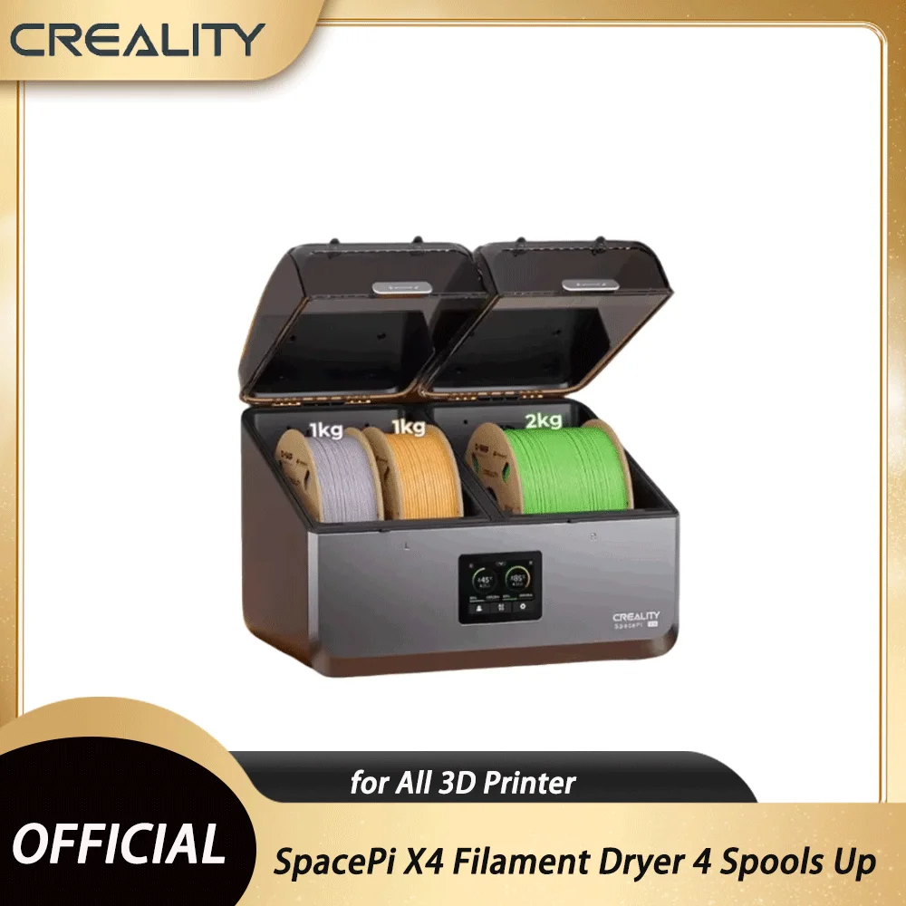 Creality SpacePi X4 Filament Dryer 4 Spools Up To 80℃ Dual Independent Heating Chambers Auto Silent Original for All 3D Printer
Creality SpacePi X4 Filament Dryer 4 Spools Up To 80℃ Dual Independent Heating Chambers Auto Silent Original for All 3D Printer