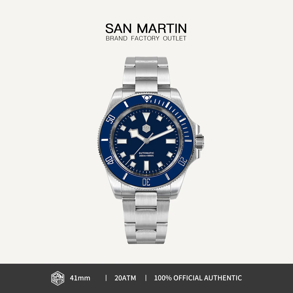 San Martin 40mm Diver Watch Stainless Steel Sapphire Crystal NH35 Automatic Mechanical Snowflake Hands 300Bar for Men SN0111
San Martin 40mm Diver Watch Stainless Steel Sapphire Crystal NH35 Automatic Mechanical Snowflake Hands 300Bar for Men SN0111