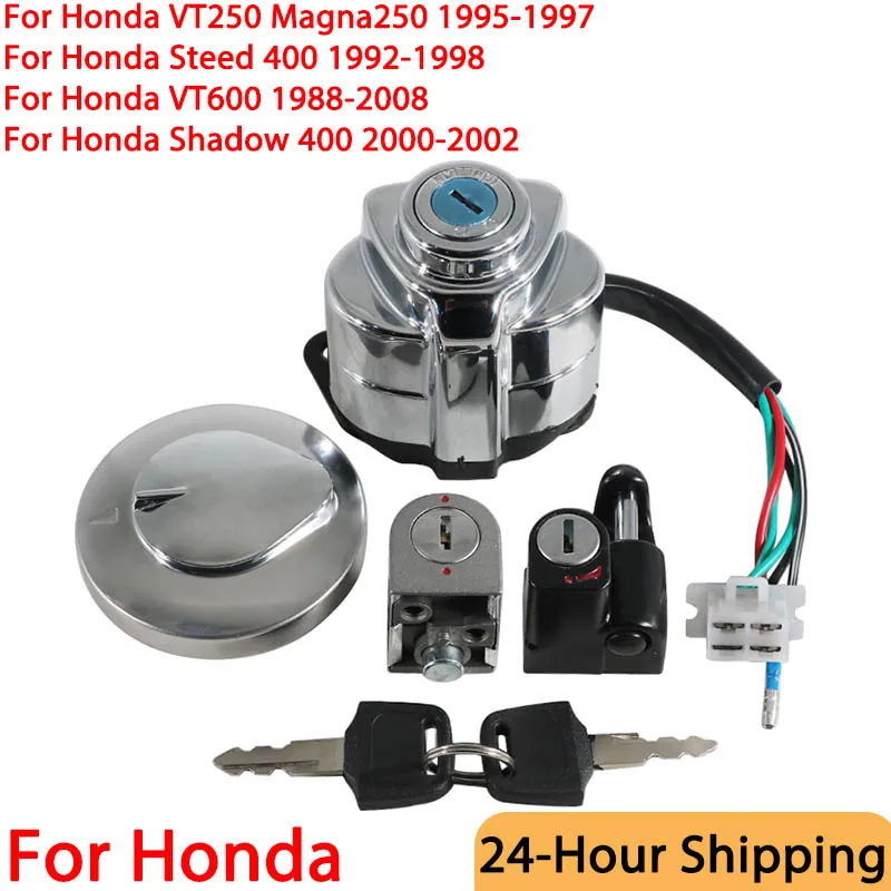 Motorcycle Ignition Switch Kit Assembly Fuel Gas Cap Tank Cover With 2 Keys For Honda Moto Steed Shadow 400 VT250 Magna250 VT600
Motorcycle Ignition Switch Kit Assembly Fuel Gas Cap Tank Cover With 2 Keys For Honda Moto Steed Shadow 400 VT250 Magna250 VT600
