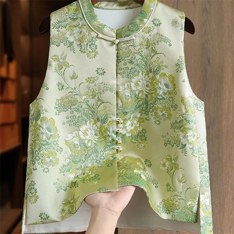 Women's Jackets Women's Vest New Loose Women's Spring and Summer Retro Buckle Jacquard Tang Suit Vest Sleeveless Beautiful Vest
Women's Jackets Women's Vest New Loose Women's Spring and Summer Retro Buckle Jacquard Tang Suit Vest Sleeveless Beautiful Vest