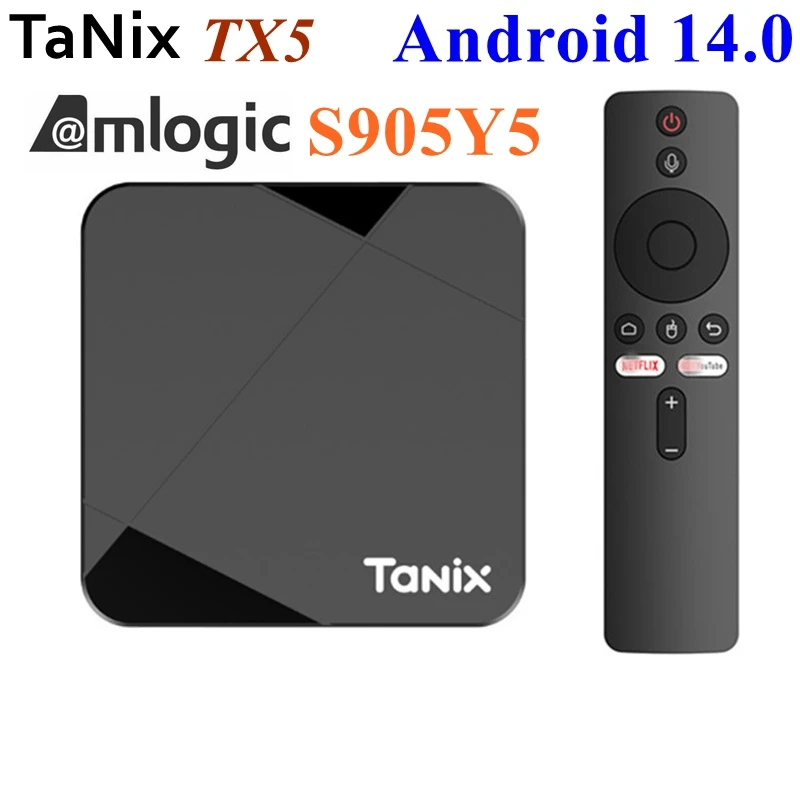 Tanix TX5 TV Box Android 14 Amlogic S905Y5 Quad Core 4K Video LAN 100M Dual Wifi BT 5.0 Voice Remote Media Player Set Top Box
Tanix TX5 TV Box Android 14 Amlogic S905Y5 Quad Core 4K Video LAN 100M Dual Wifi BT 5.0 Voice Remote Media Player Set Top Box