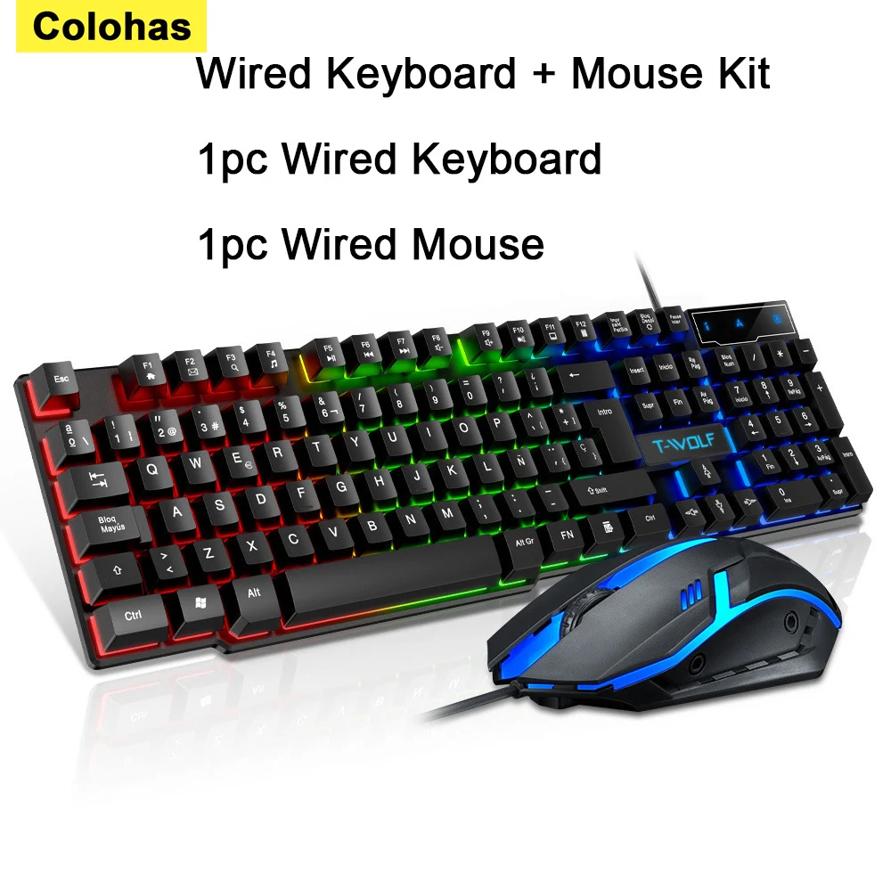 RU ES Language RGB Gaming Keyboard and Mouse Kit Backlit USB Wired Computer Keyboard Mouse Combo 104 Keycaps for Pc Gamer Laptop
RU ES Language RGB Gaming Keyboard and Mouse Kit Backlit USB Wired Computer Keyboard Mouse Combo 104 Keycaps for Pc Gamer Laptop