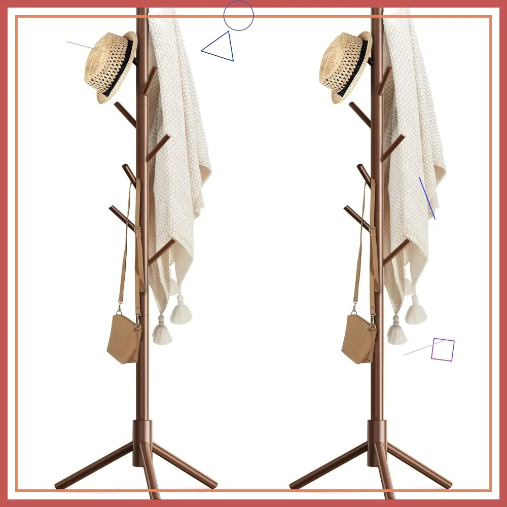 Wooden Coat Rack Stand with 8 Hooks, Adjustable for Coats, Hats, Scarves, Handbags in Entryway, Hallway, Bedroom
Wooden Coat Rack Stand with 8 Hooks, Adjustable for Coats, Hats, Scarves, Handbags in Entryway, Hallway, Bedroom