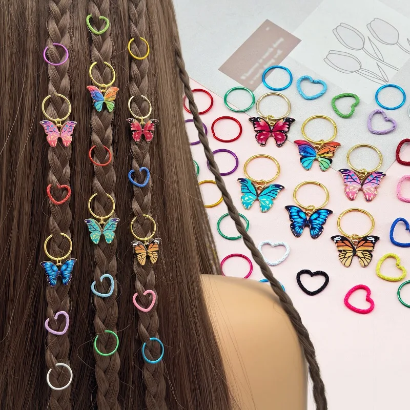 36PCS Cute Colorful Enamel Butterfly Love Heart Dreadlock Rings Set Non Fade Easy Snap on For Woman Man Boho Party Daily Braids
36PCS Cute Colorful Enamel Butterfly Love Heart Dreadlock Rings Set Non Fade Easy Snap on For Woman Man Boho Party Daily Braids