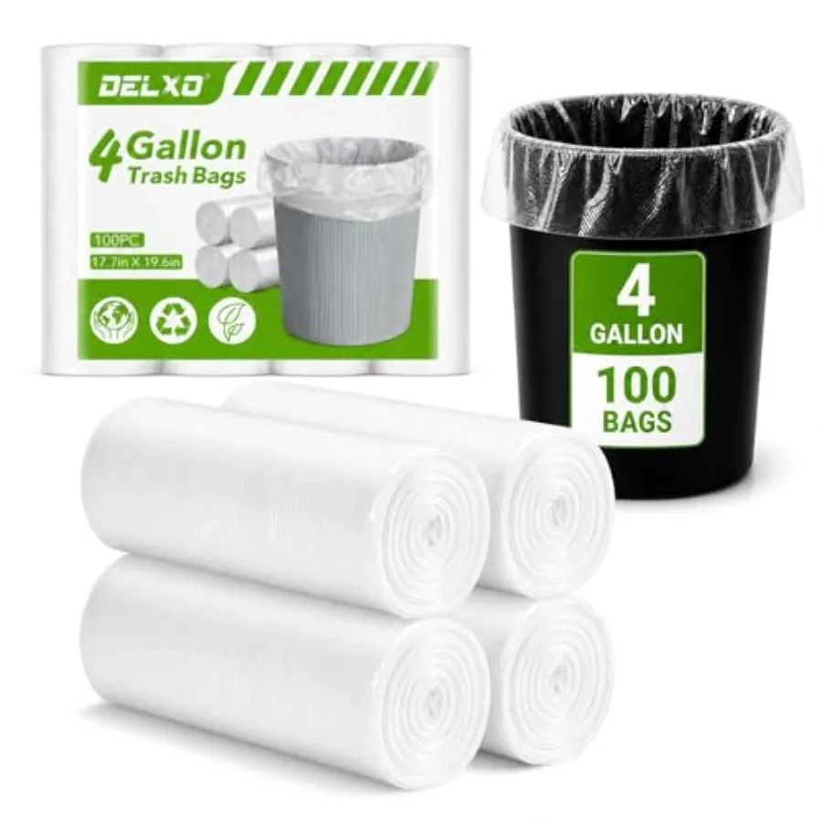 Small Trash Bags 4 Gallon, 17.7 x 19.6" Clear Unscented Bathroom Trash Bags, Small Garbage Bags for Bathroom, Bedroom, Office,
Small Trash Bags 4 Gallon, 17.7 x 19.6" Clear Unscented Bathroom Trash Bags, Small Garbage Bags for Bathroom, Bedroom, Office,