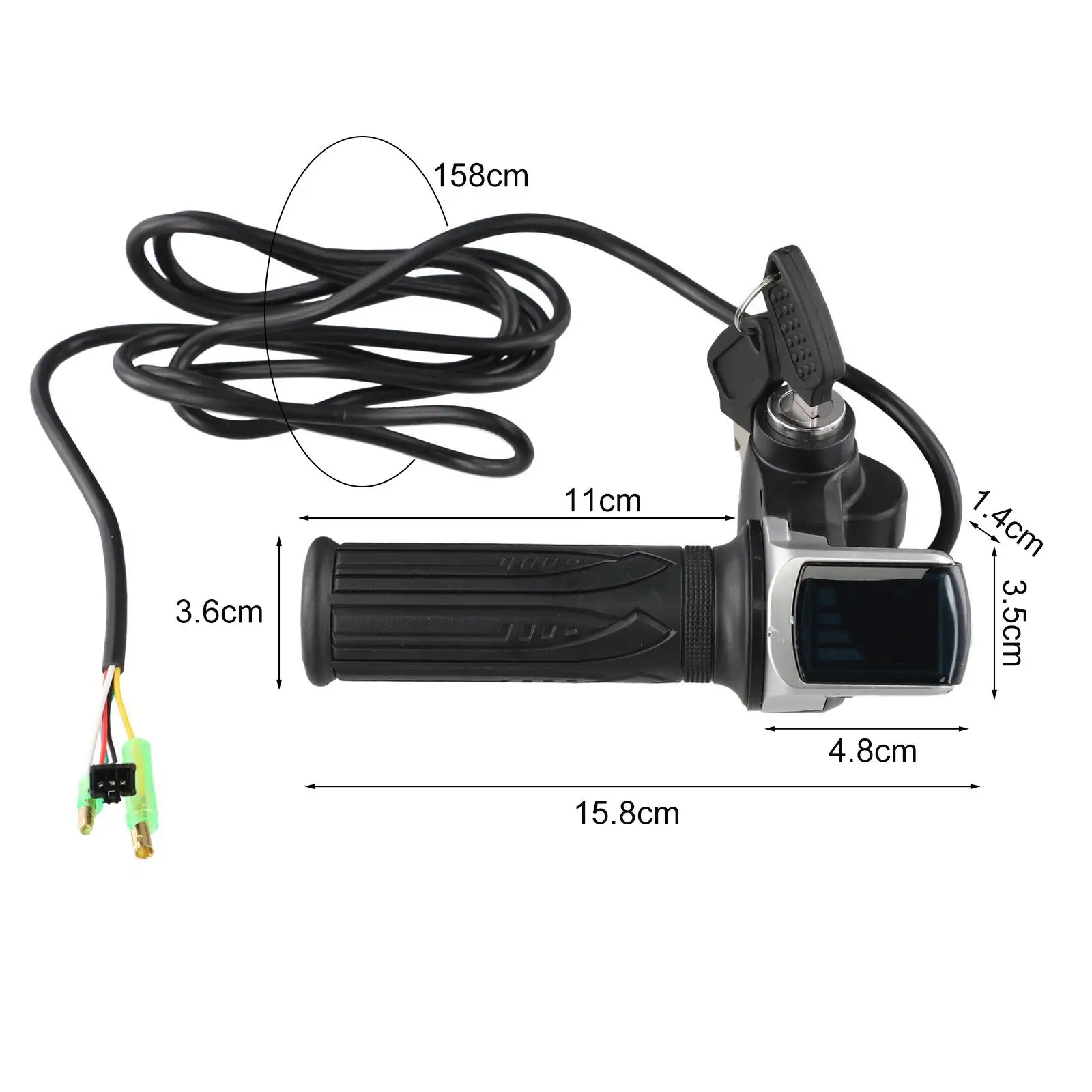 Metal + Plastic Electric Scooter Throttle Grip with Key Lock Power Indicator, Suitable for Electric Throttles, Black Color
Metal + Plastic Electric Scooter Throttle Grip with Key Lock Power Indicator, Suitable for Electric Throttles, Black Color
