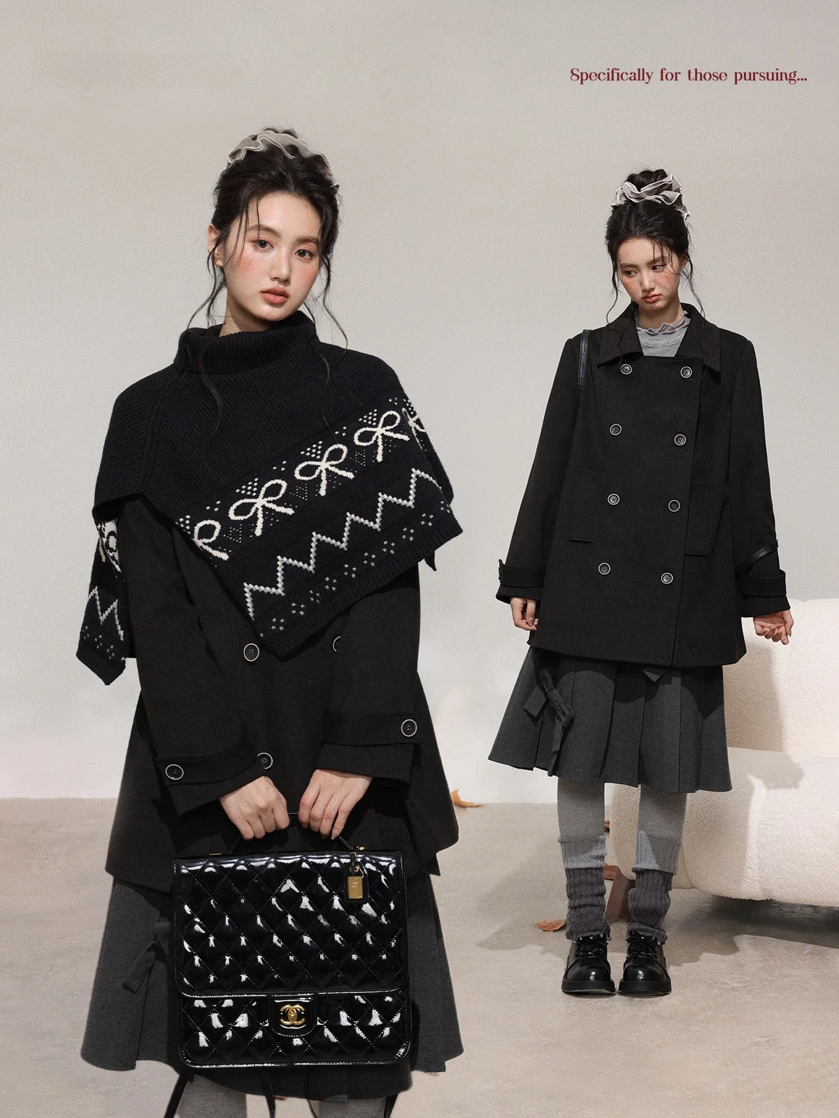 Slimming Bla Ensemble for Women Winter High Waist Coat Casual Long Sve A-Line Skirt round Ne High Quali Faionable
Slimming Bla Ensemble for Women Winter High Waist Coat Casual Long Sve A-Line Skirt round Ne High Quali Faionable