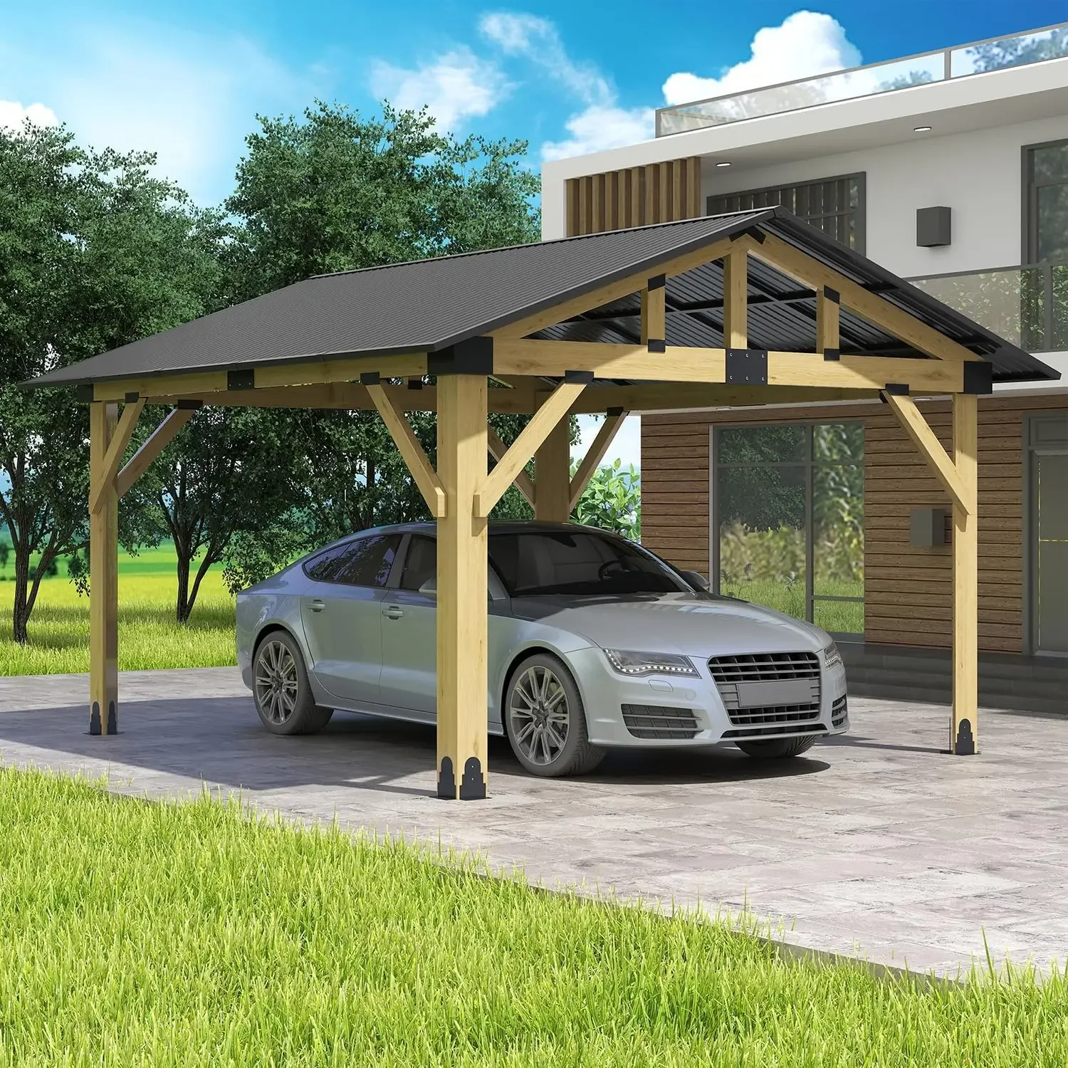 Wood Gazebo 13'x15', Outdoor Hardtop Gazebo, Cedar Wooden Gazebos with Waterproof Steel Roof, Fit Patio, Backyard, Garden, Lawns
Wood Gazebo 13'x15', Outdoor Hardtop Gazebo, Cedar Wooden Gazebos with Waterproof Steel Roof, Fit Patio, Backyard, Garden, Lawns