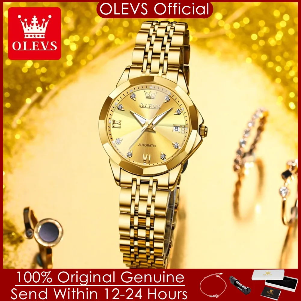 OLEVS Automatic Watch for Woman 9982 Stainless Steel Mechanical Wristwatch Luxury Brand Waterproof Rhombus Mirror Ladies Watches
OLEVS Automatic Watch for Woman 9982 Stainless Steel Mechanical Wristwatch Luxury Brand Waterproof Rhombus Mirror Ladies Watches