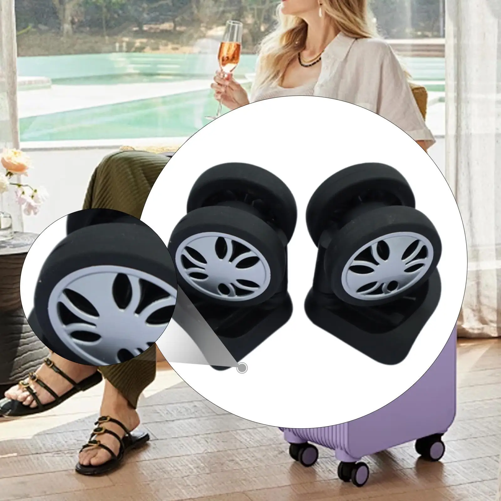 2 Pieces Travel Suitcase Wheels Parts Easy Installation Versatile Travel Smooth
2 Pieces Travel Suitcase Wheels Parts Easy Installation Versatile Travel Smooth