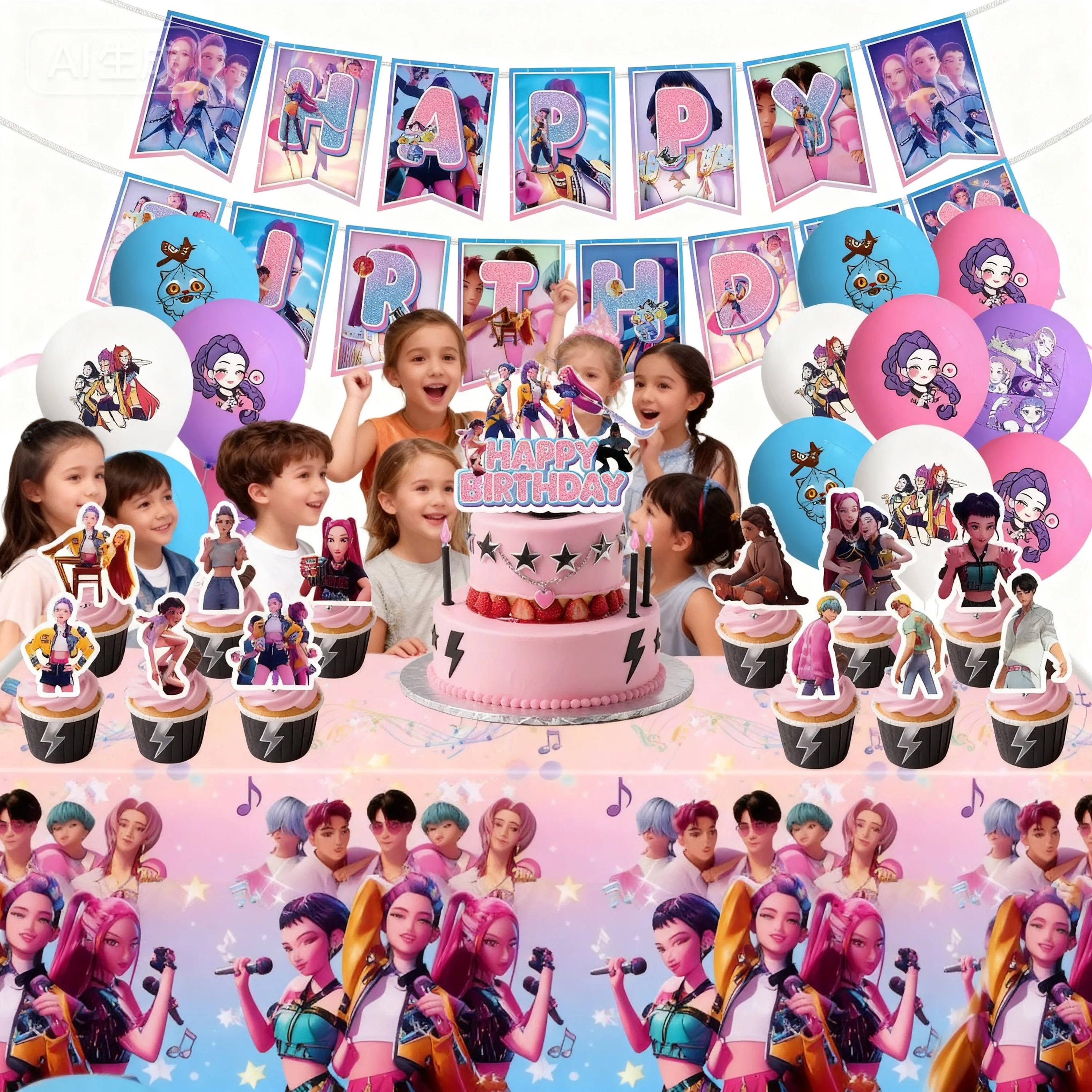 Kpop Demon Hunter Decoration Disposable Party Tableware Banners Balloons BirthdayDecoration Cake Topper Insert for Baby Shower
Kpop Demon Hunter Decoration Disposable Party Tableware Banners Balloons BirthdayDecoration Cake Topper Insert for Baby Shower