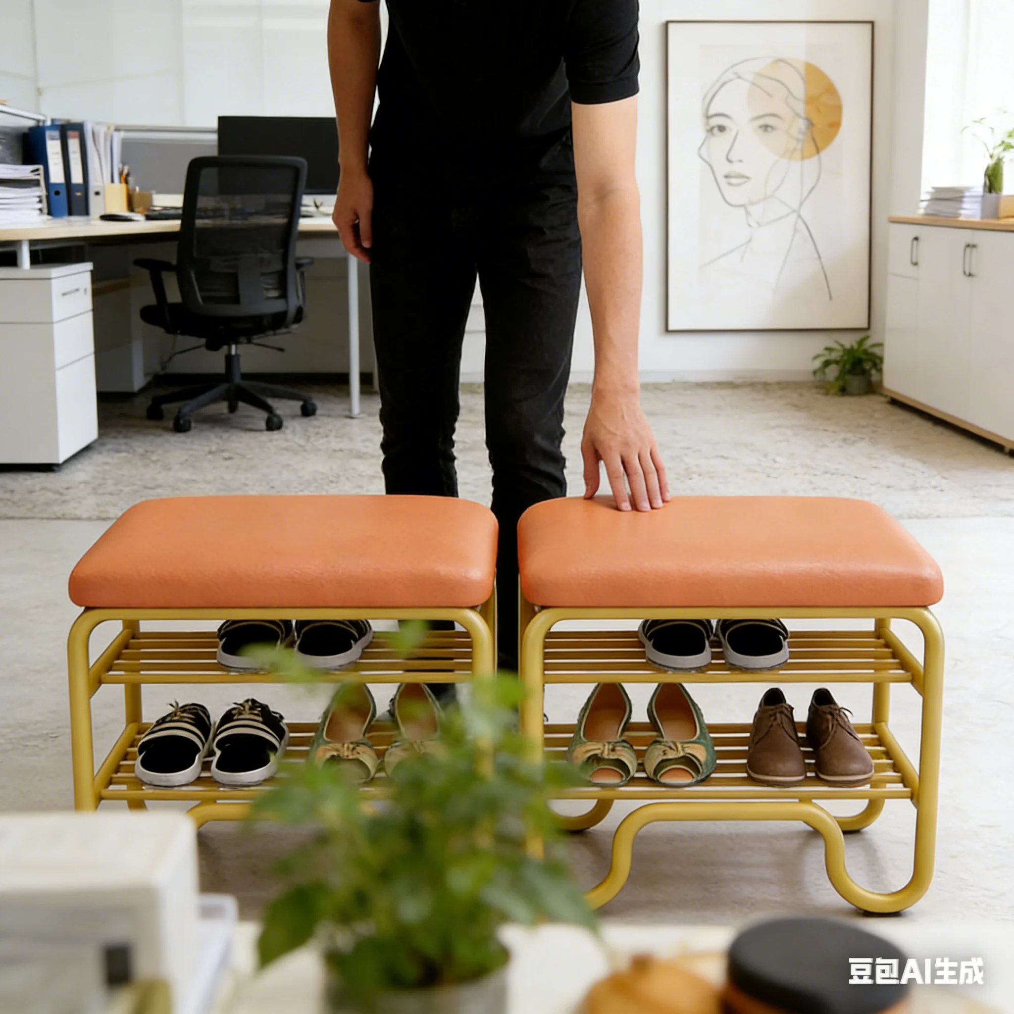 AOLIVIYA Light Luxury Entryway Shoe Changing Bench with Seat, Simple Cushioned Shoe Rack Stool for Entrance Organizer B527893
AOLIVIYA Light Luxury Entryway Shoe Changing Bench with Seat, Simple Cushioned Shoe Rack Stool for Entrance Organizer B527893