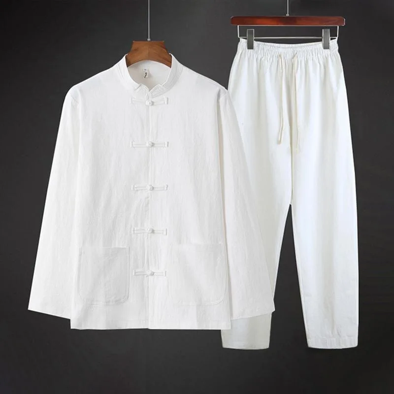 Men's Chinese Tang Suit Linen Cotton Linen Two-Piece Set Vintage Youth Tea Zen Monastic Clothing Casual Long Sleeve Color
Men's Chinese Tang Suit Linen Cotton Linen Two-Piece Set Vintage Youth Tea Zen Monastic Clothing Casual Long Sleeve Color