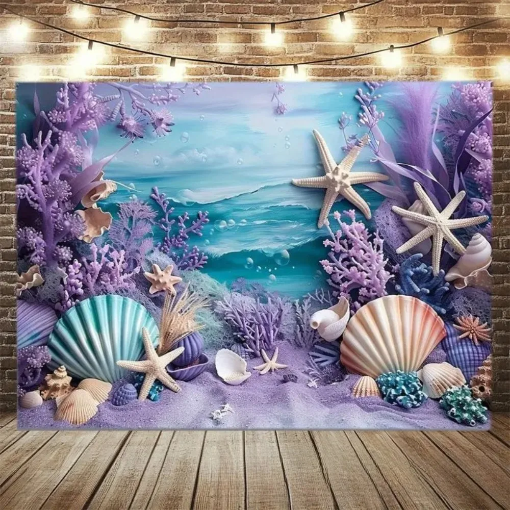 Dreamy Ocean Underwater Scene Shell Sea Star Theme Banner Background, Children's Birthday Party Decoration Photography Backdrop
Dreamy Ocean Underwater Scene Shell Sea Star Theme Banner Background, Children's Birthday Party Decoration Photography Backdrop