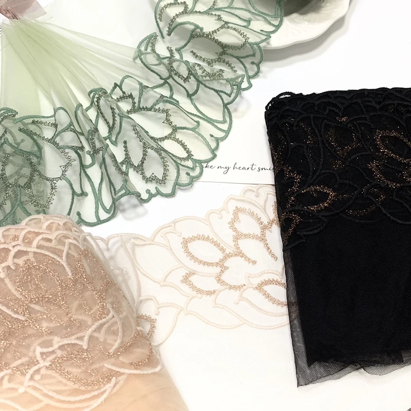 21Yards Flower Embroidered Lace Trim Black Green Mesh Lingerie Bra Underwear Handmade Doll's Dress Sewing Fabric Craft 
21Yards Flower Embroidered Lace Trim Black Green Mesh Lingerie Bra Underwear Handmade Doll's Dress Sewing Fabric Craft