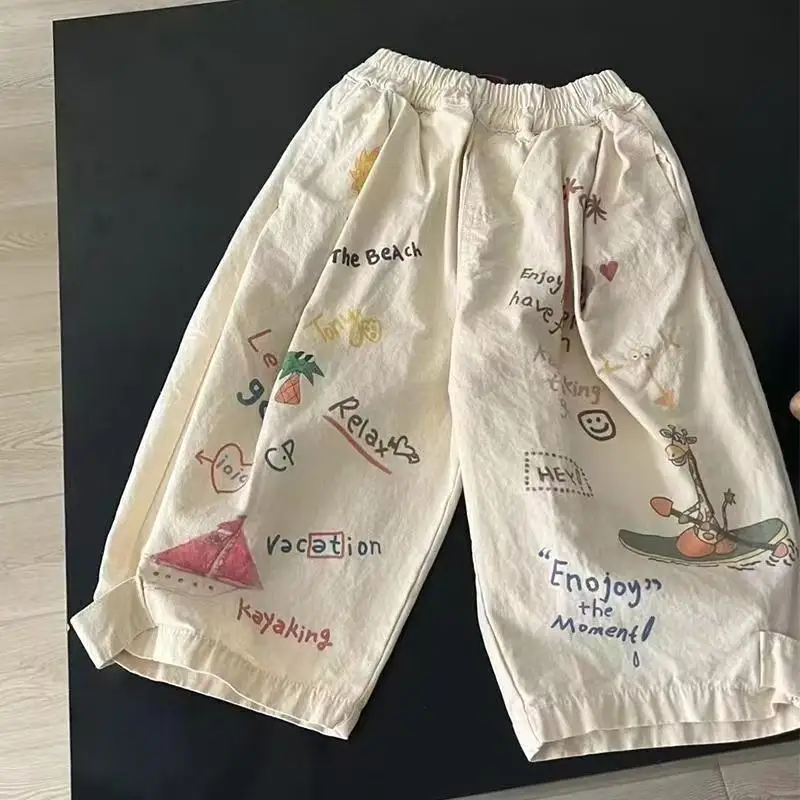 Summer Baby Boy Cotton Letter Straight Trousers Girls Cute Cartoon Casual Anti Mosquito Pants Korean Kids Thin Loose Pants 1-7 Y
Summer Baby Boy Cotton Letter Straight Trousers Girls Cute Cartoon Casual Anti Mosquito Pants Korean Kids Thin Loose Pants 1-7 Y