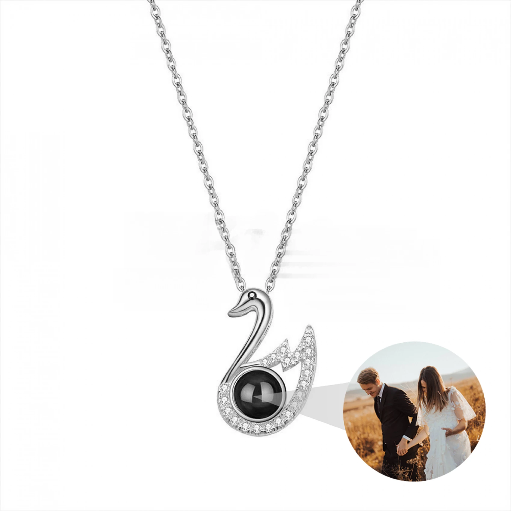 Fashion Swan Pendant Necklace Women Personalized Projection Picture Necklaces 925 Sliver Elegant Female Custom Photo Necklace
Fashion Swan Pendant Necklace Women Personalized Projection Picture Necklaces 925 Sliver Elegant Female Custom Photo Necklace