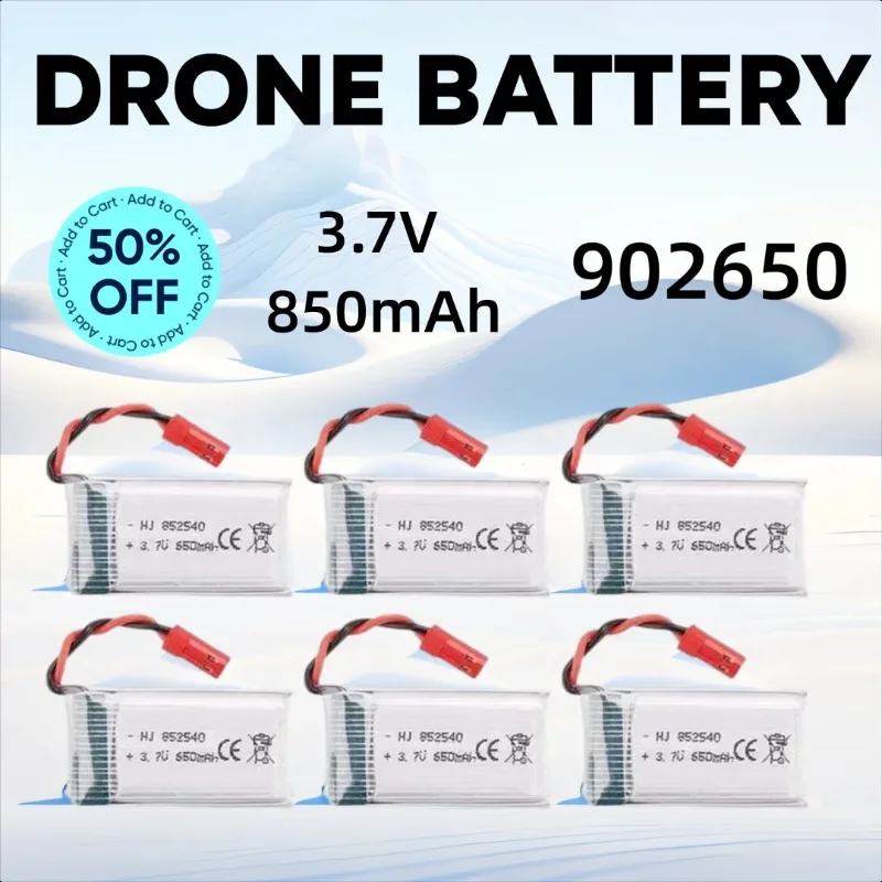 3.7V 850mAh 902650 Lipo Battery JST Plug for SYMA X56W MJX X400W X300C X800 HS110 HS200 S670 RC Drone Four Axis Aircraft 
3.7V 850mAh 902650 Lipo Battery JST Plug for SYMA X56W MJX X400W X300C X800 HS110 HS200 S670 RC Drone Four Axis Aircraft