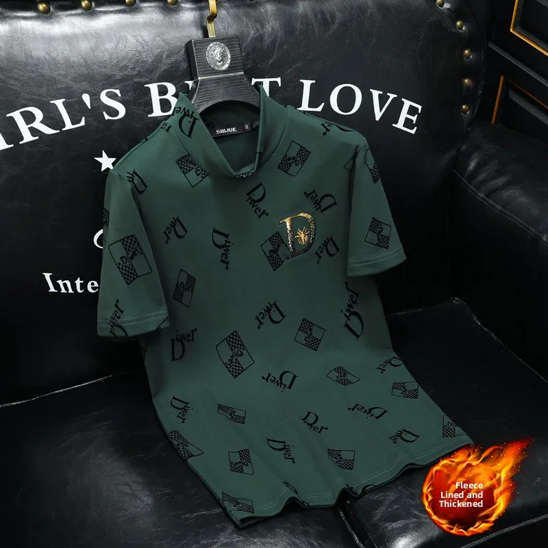 Мужская приталенная футболка с коротким рукавом, с вышивкой, на флисовой подкладке, утепленная, модная, осенне-зимняя, хлопковая.
Мужская приталенная футболка с коротким рукавом, с вышивкой, на флисовой подкладке, утепленная, модная, осенне-зимняя, хлопковая.